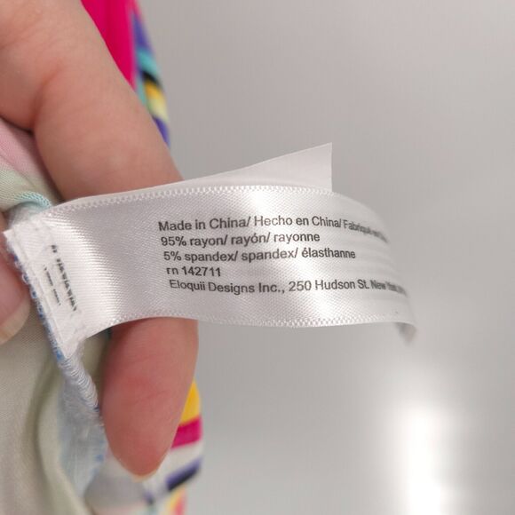 Eloquii striped Wrap Around Dress Womens Plus Size 16 rainbow stretch knit - Picture 7 of 11